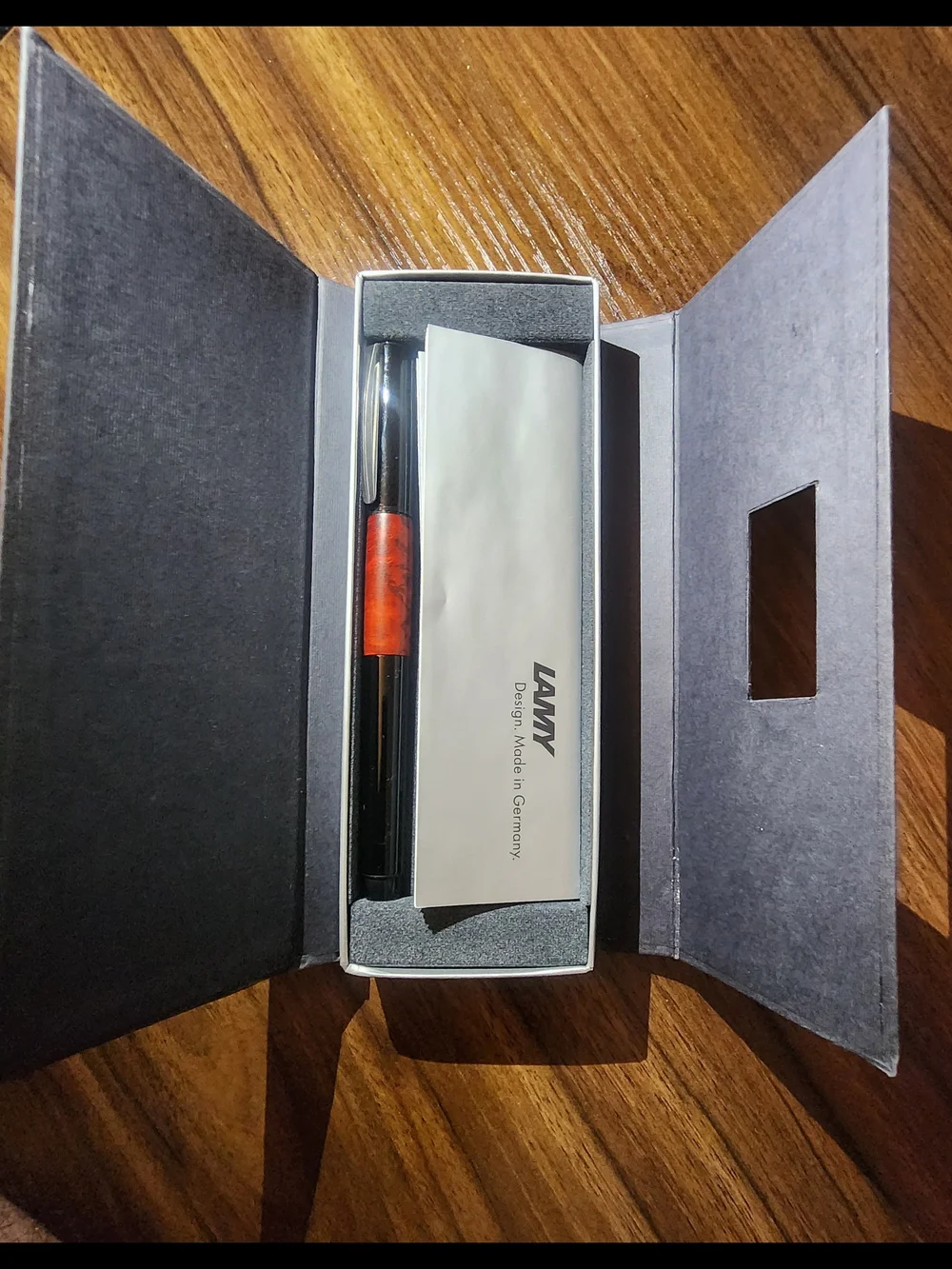 LAMY Accent 98 Briarwood Fountain Pen – 14K Gold Fine Nib – Appears Unused